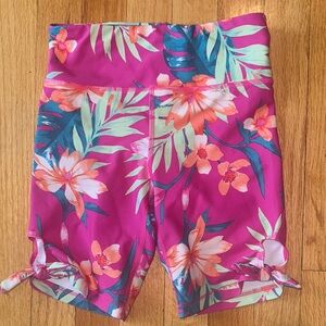 Kids Floral Pink Tropical Print Shorts